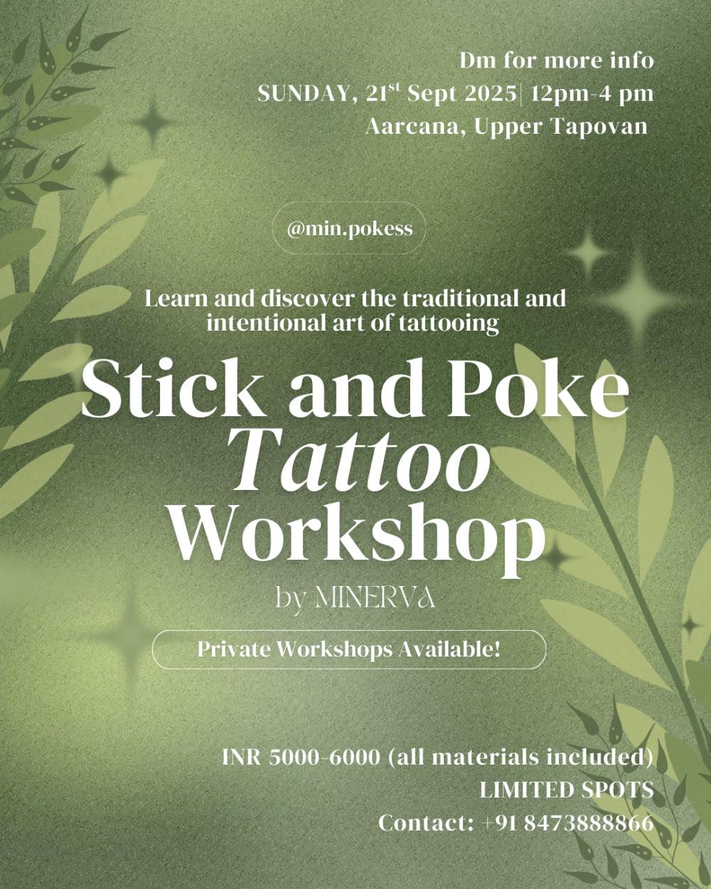 Event image for Stick and Poke Tattoo Workshop 